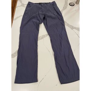 EDDIE BAUER Water Resistant Pants Navy Nylon Flat Front Perfect Men’s Sz 36x34